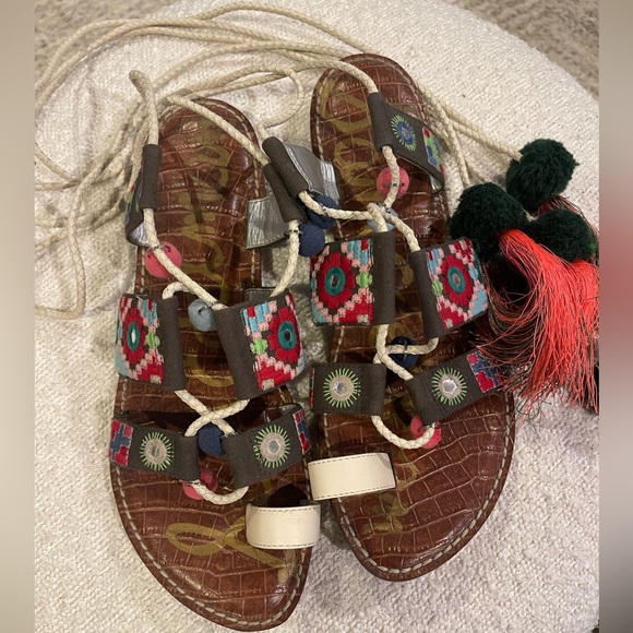 Sam Edelman Gretchen Womens Ankle Wrap Gladiator Sandal - Picture 4 of 8